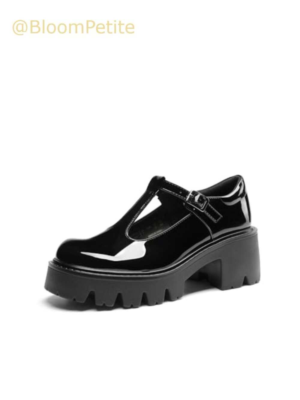 T-Strap Mary Jane Platform Pumps Faux Leather Chunky Heel Dress Shoes